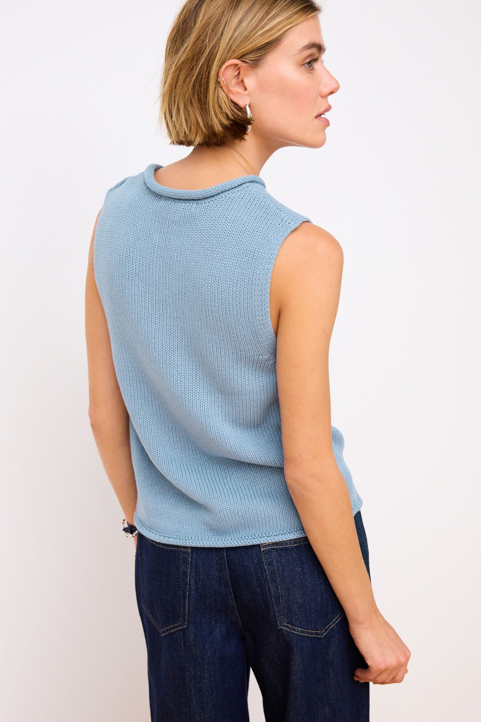 Chambray Blue Roll Edge Tank - Image 3 of 6