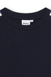 BOSS Blue Short Sleeved Colourblock Logo T-Shirt - Image 3 of 3