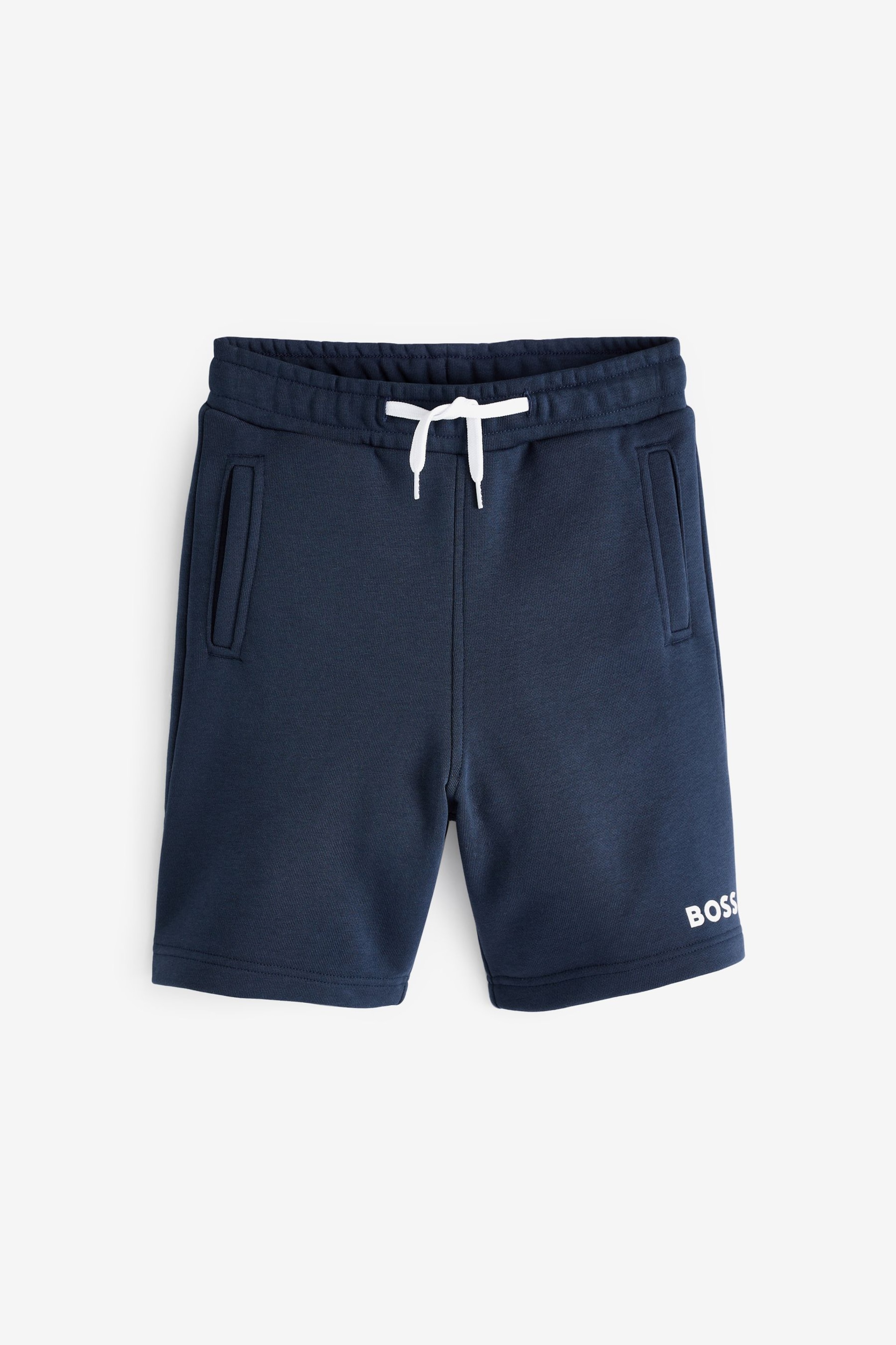 BOSS Navy Blue Logo Jersey Shorts - Image 1 of 3