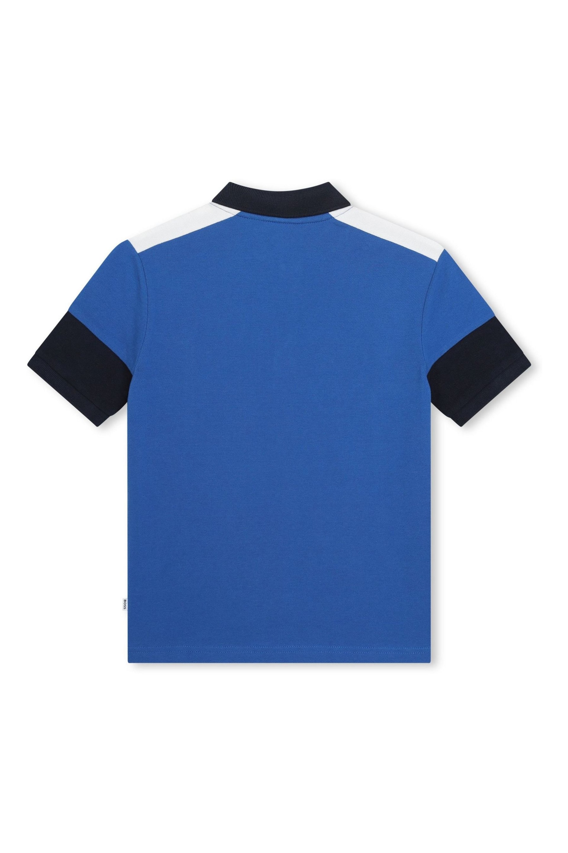 BOSS Blue Colourblock Polo And Shorts Set - Image 5 of 7