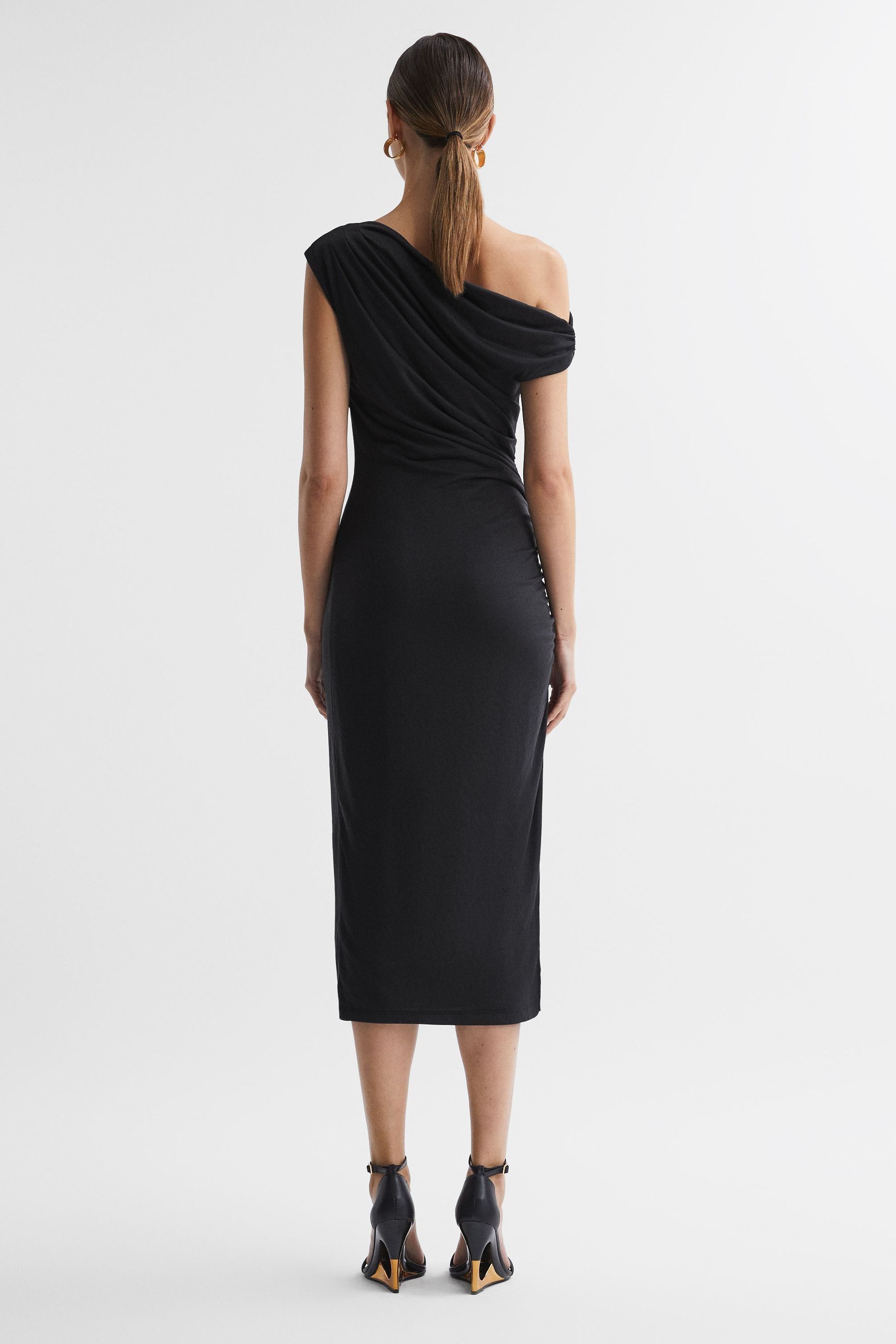 Buy Reiss Charcoal Fern Bodycon Ruched Midi Dress from Next Luxembourg