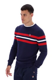 Fila Blue Siro Knitted Crew Jumper - Image 1 of 6