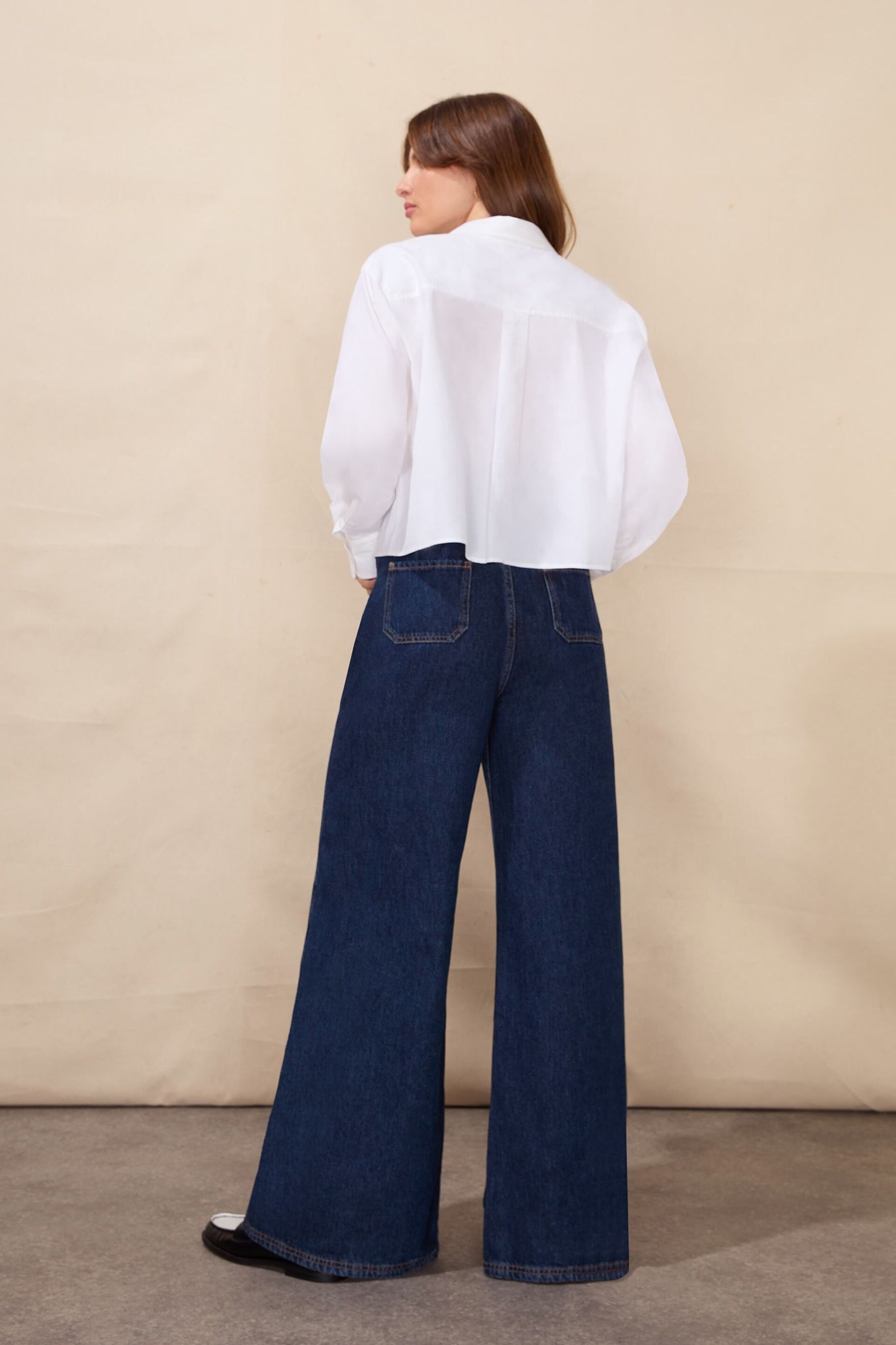 Ro&Zo White Cropped Cotton Shirt - Image 2 of 4