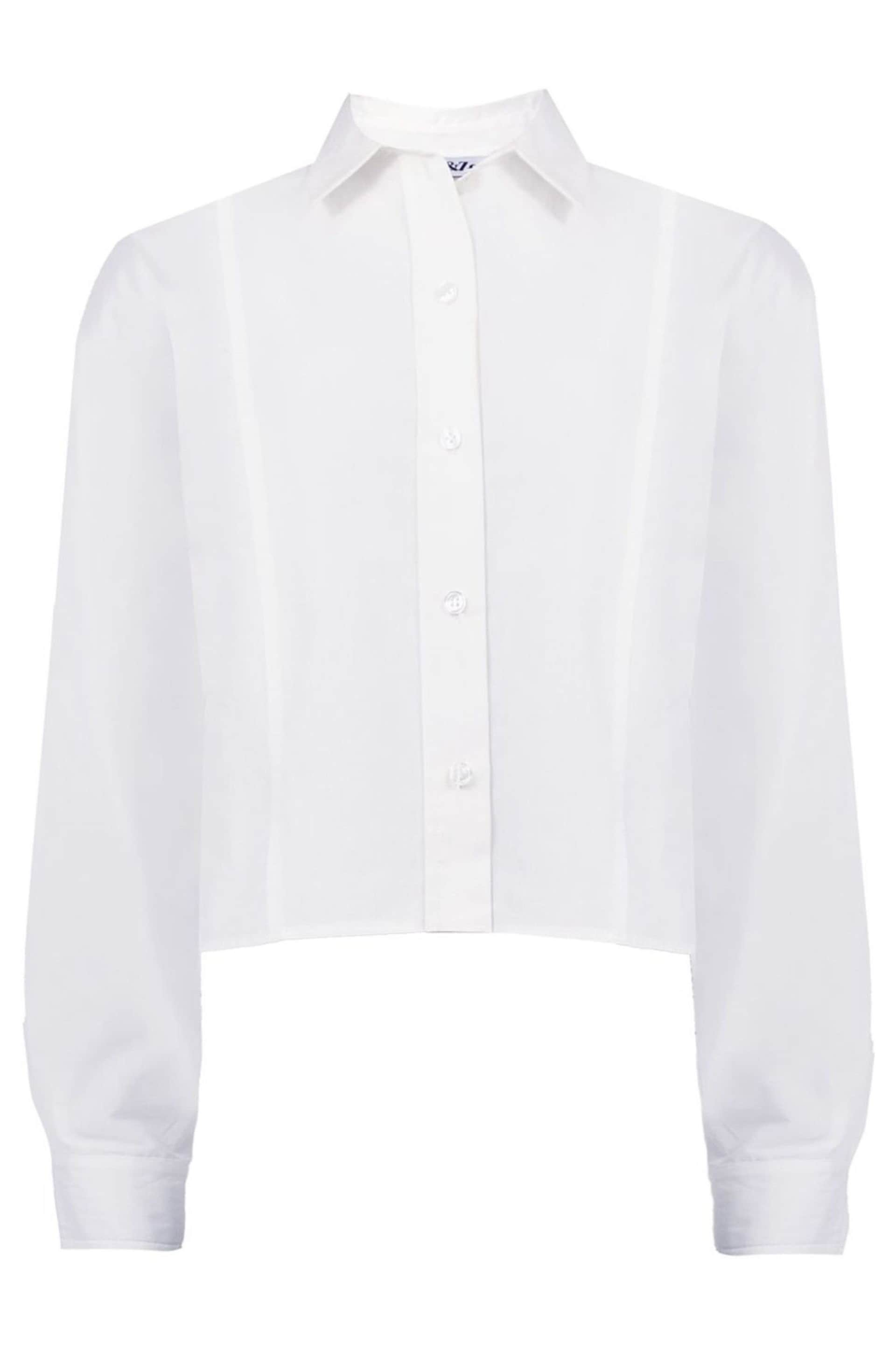 Ro&Zo White Cropped Cotton Shirt - Image 4 of 4