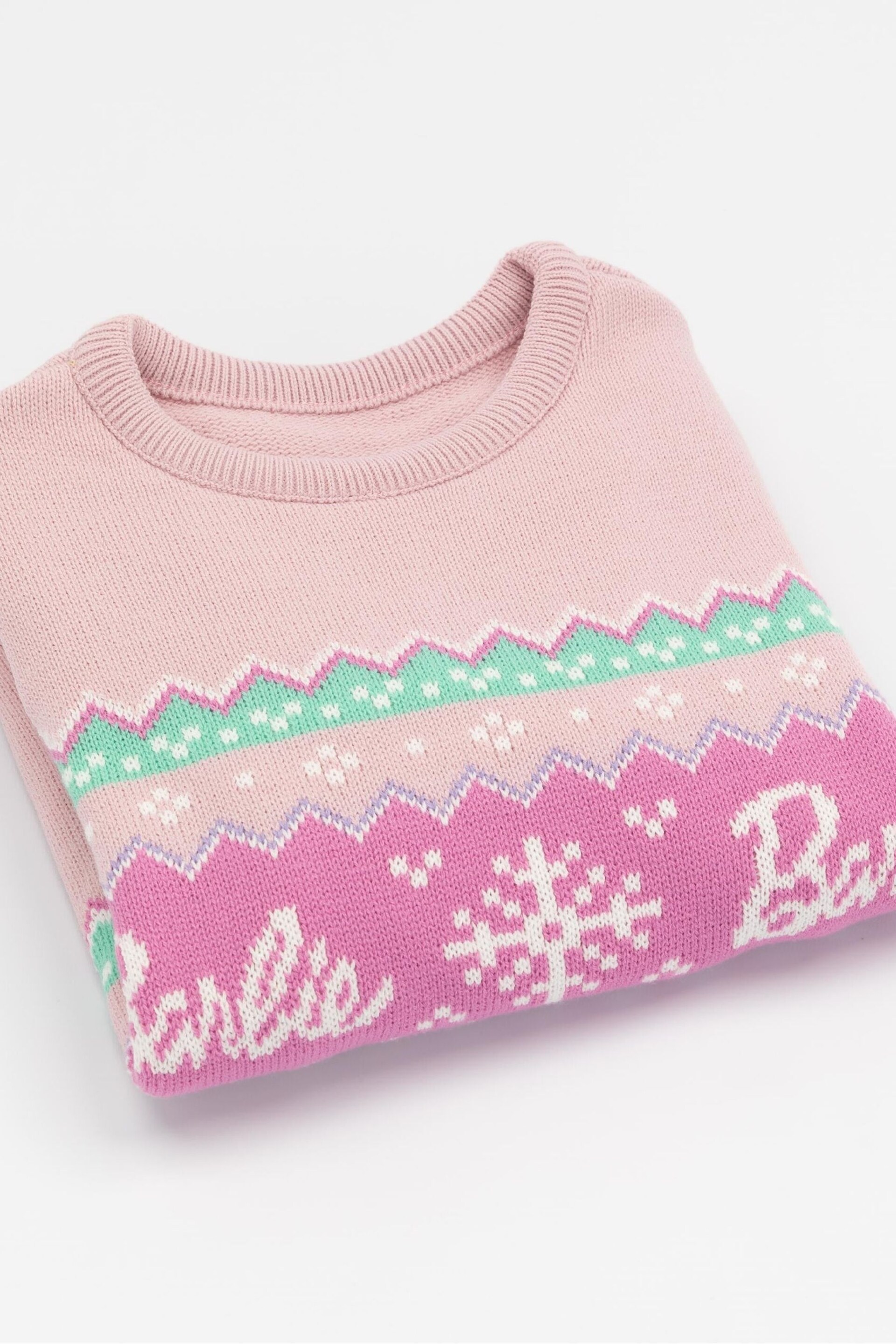 Vanilla Underground Pink Barbie Kids Christmas Jumper - Image 3 of 6