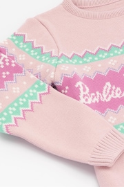 Vanilla Underground Pink Barbie Kids Christmas Jumper - Image 5 of 6