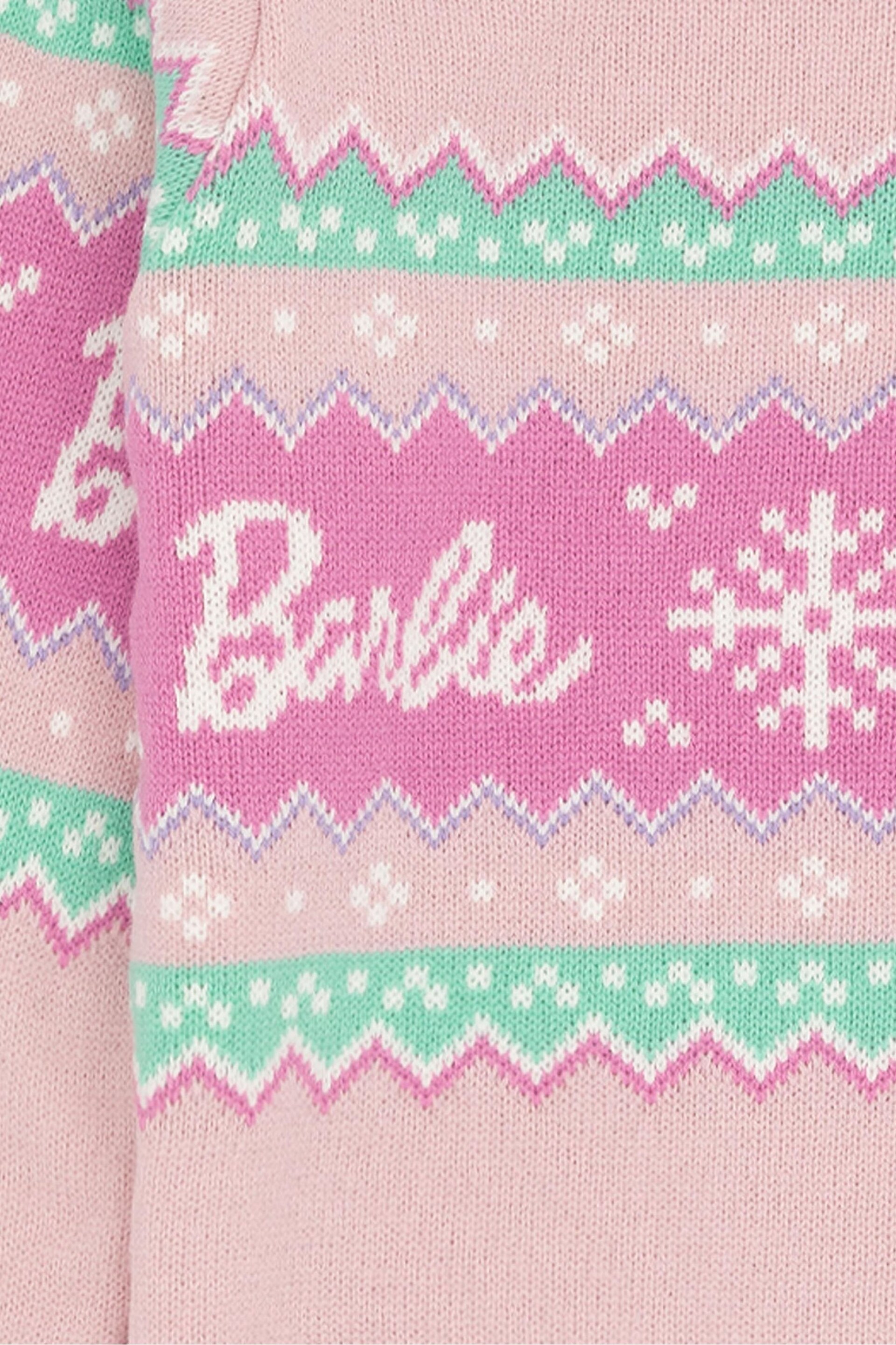 Vanilla Underground Pink Barbie Kids Christmas Jumper - Image 6 of 6