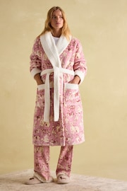 Joules Matilda Pink Fleece Lined Dressing Gown - Image 5 of 6