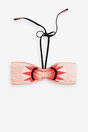 Never Fully Dressed Bandeau Red/White Sundial Bikini Top - Image 4 of 4