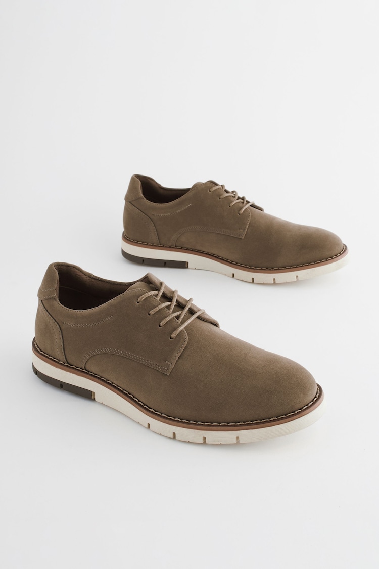 Taupe Brown Sports Wedges Shoes - Image 2 of 7