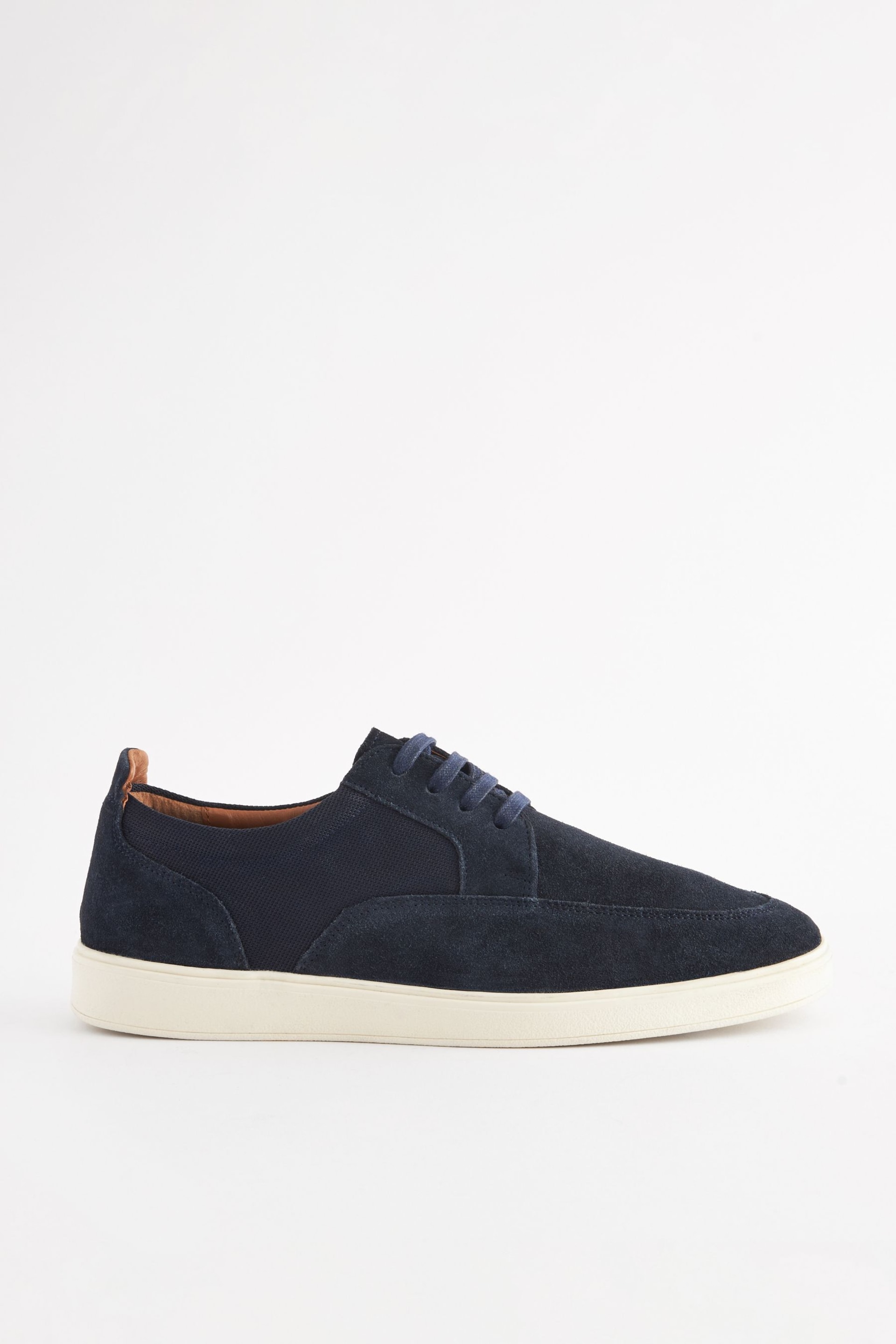 Navy Blue Suede Cupsole Casual Shoes - Image 2 of 5