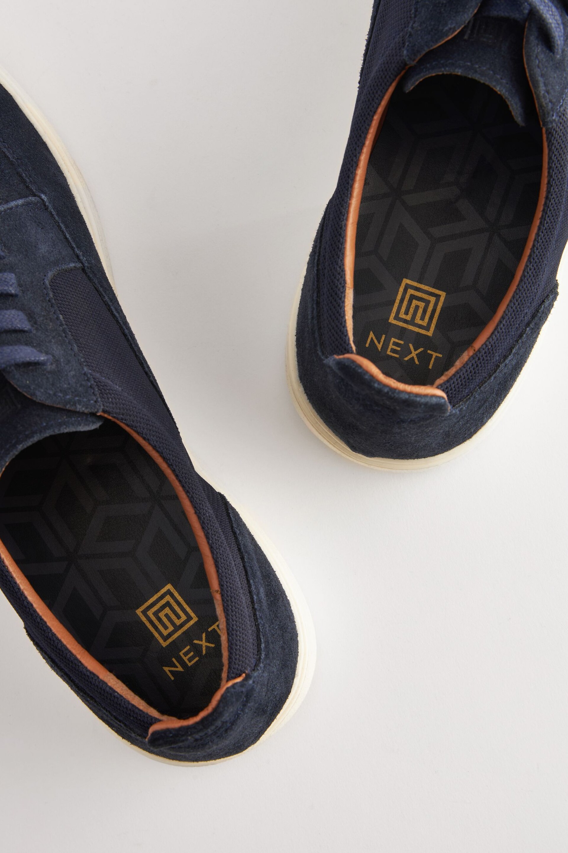 Navy Blue Suede Cupsole Casual Shoes - Image 5 of 5