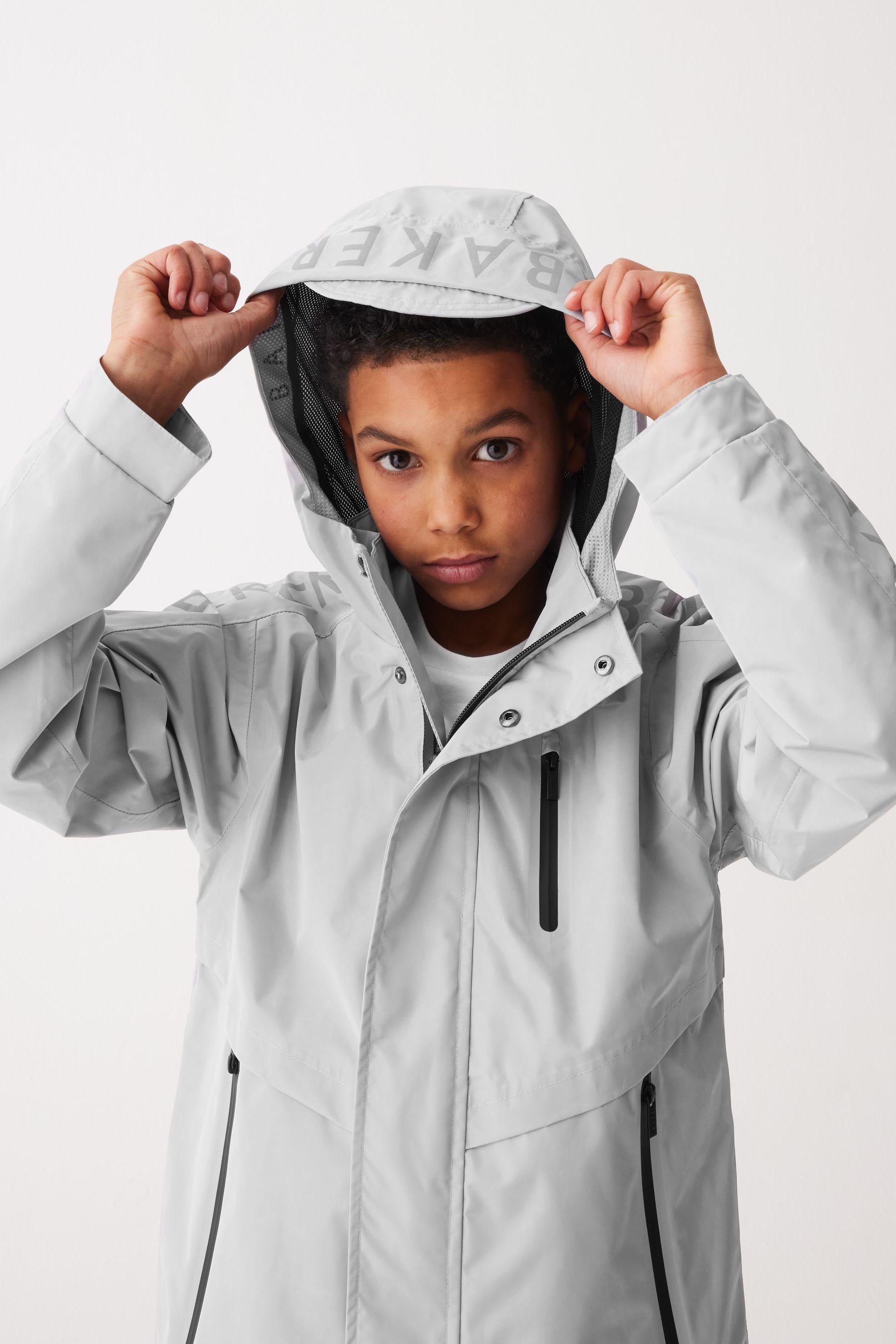 Buy Baker by Ted Baker Grey Shower Resistant Technical Rain Jacket from Next USA