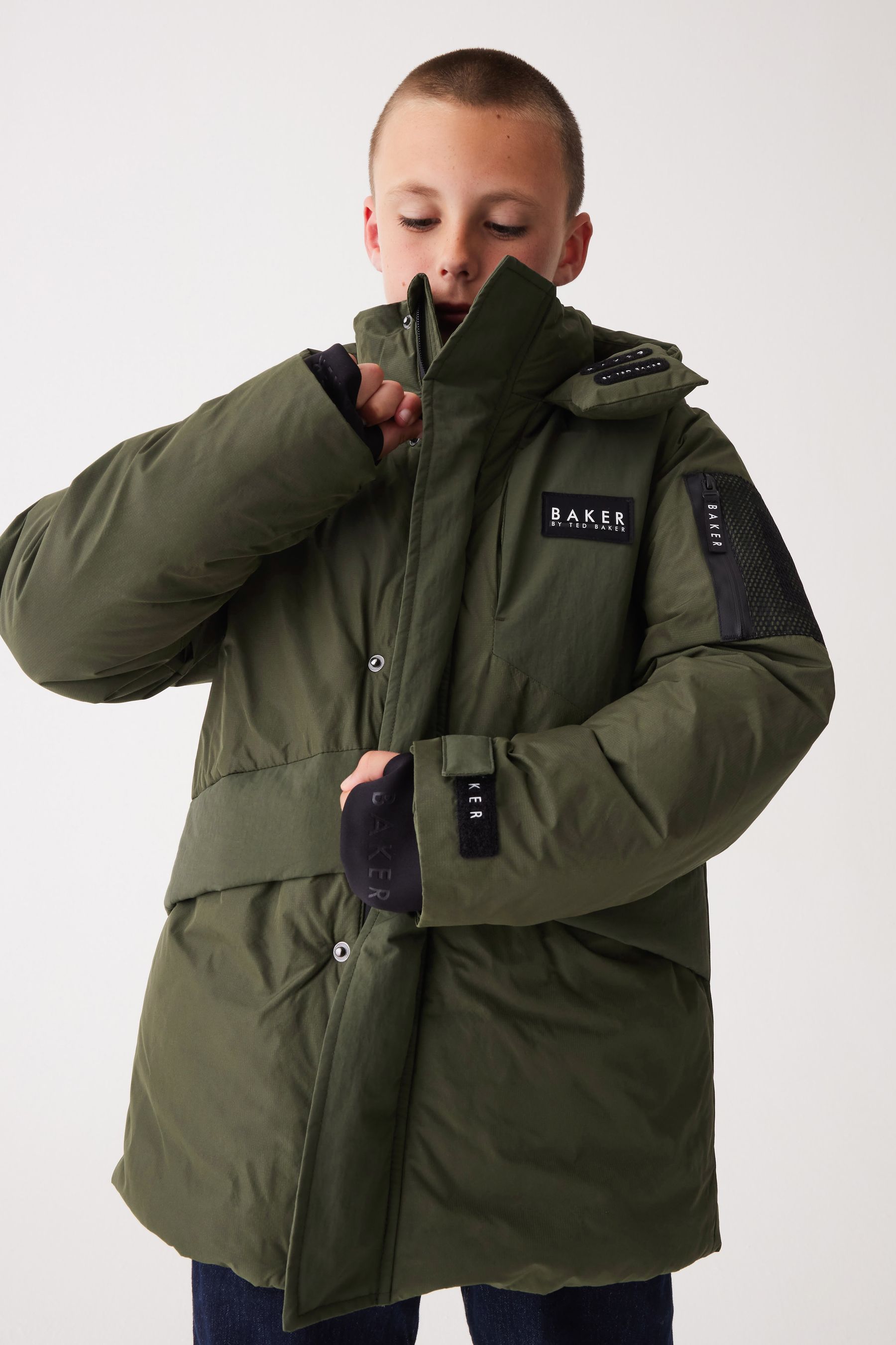 Buy Baker by Ted Baker Khaki Green Shower Resistant Parka from Next Gibraltar