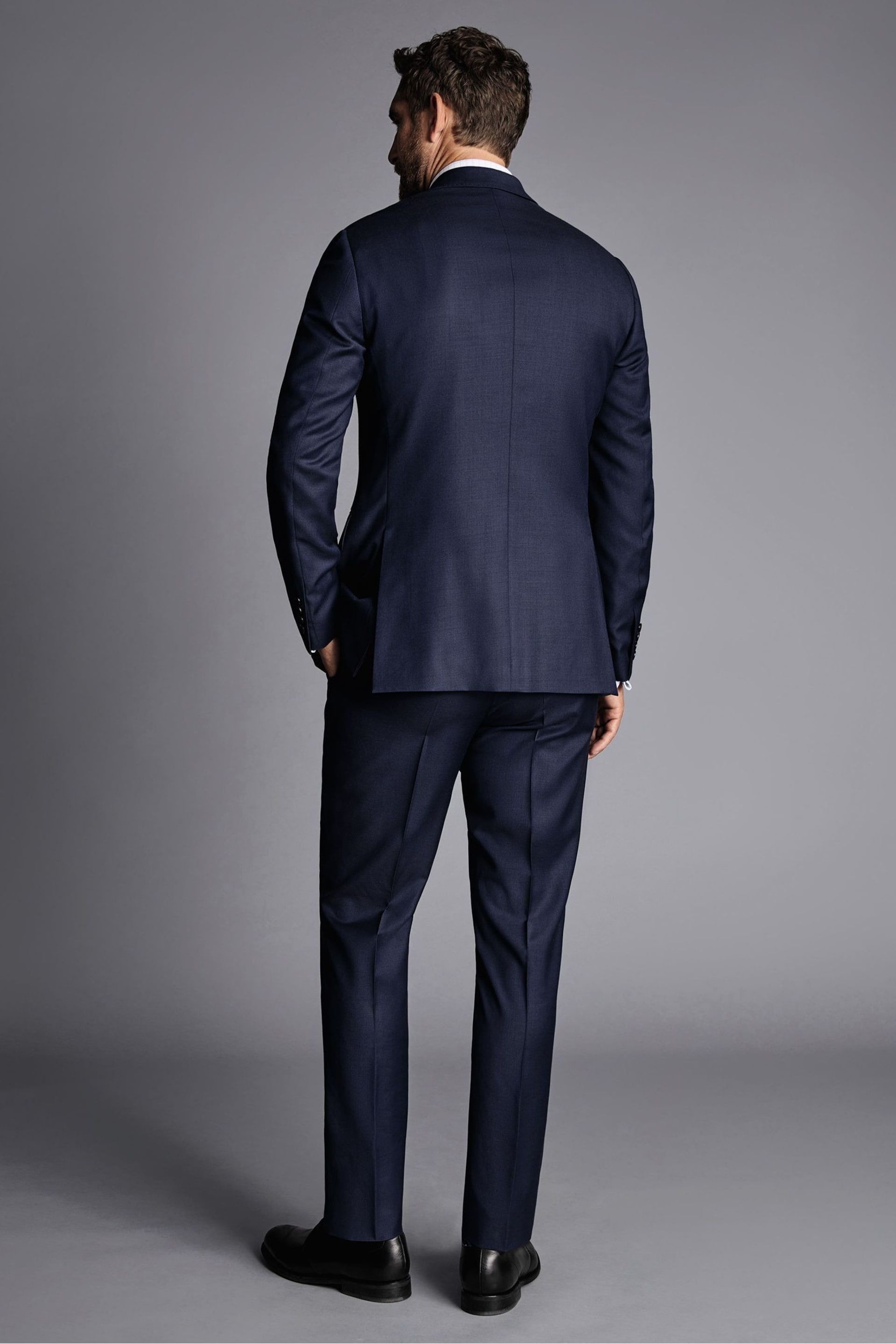 Charles Tyrwhitt Blue Slim Fit Natural Stretch Twill Suit: Jacket - Image 2 of 5