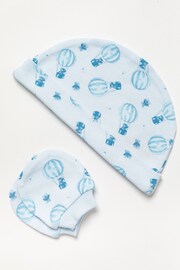 Rock-A-Bye Baby Boutique Blue Hot Air Balloon Printed Cotton 5-Piece Baby Gift Set - Image 5 of 5