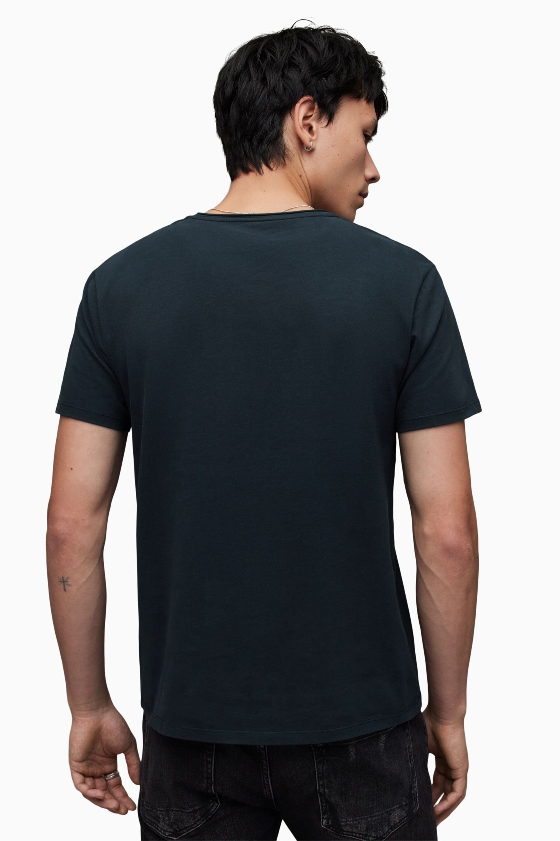 AllSaints Blue Bodega Short Sleeve T-Shirt - Image 2 of 5