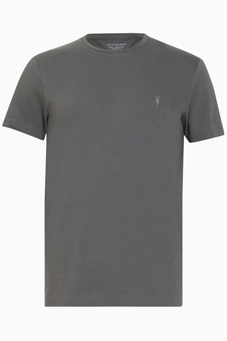 AllSaints Light Grey 100% Cotton Tonic Crew T-Shirt - Image 6 of 6