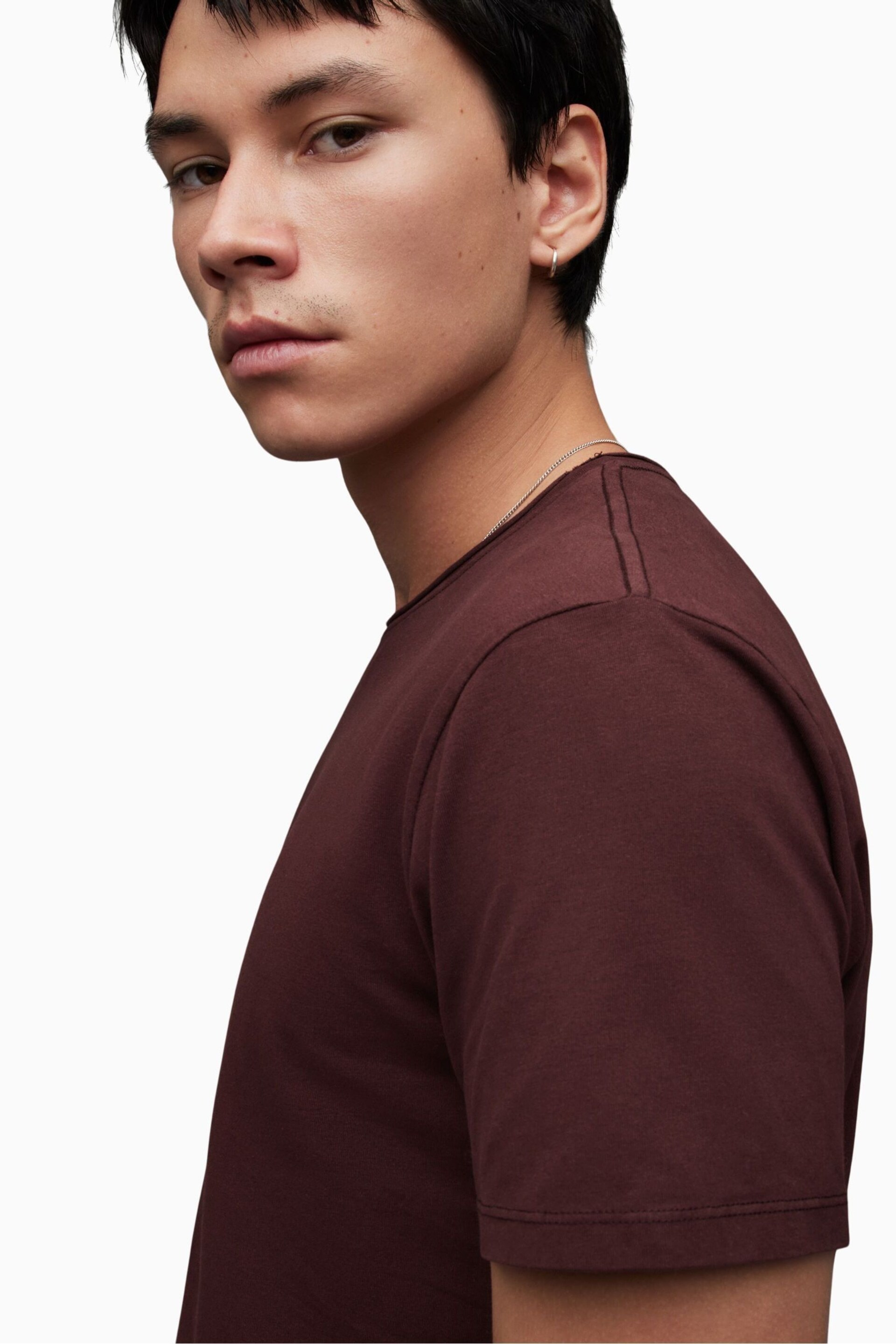 AllSaints Red Bodega Short Sleeve T-Shirt - Image 4 of 5