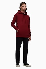 AllSaints Red 100% Cotton Raven Overhead Hoodie - Image 3 of 5