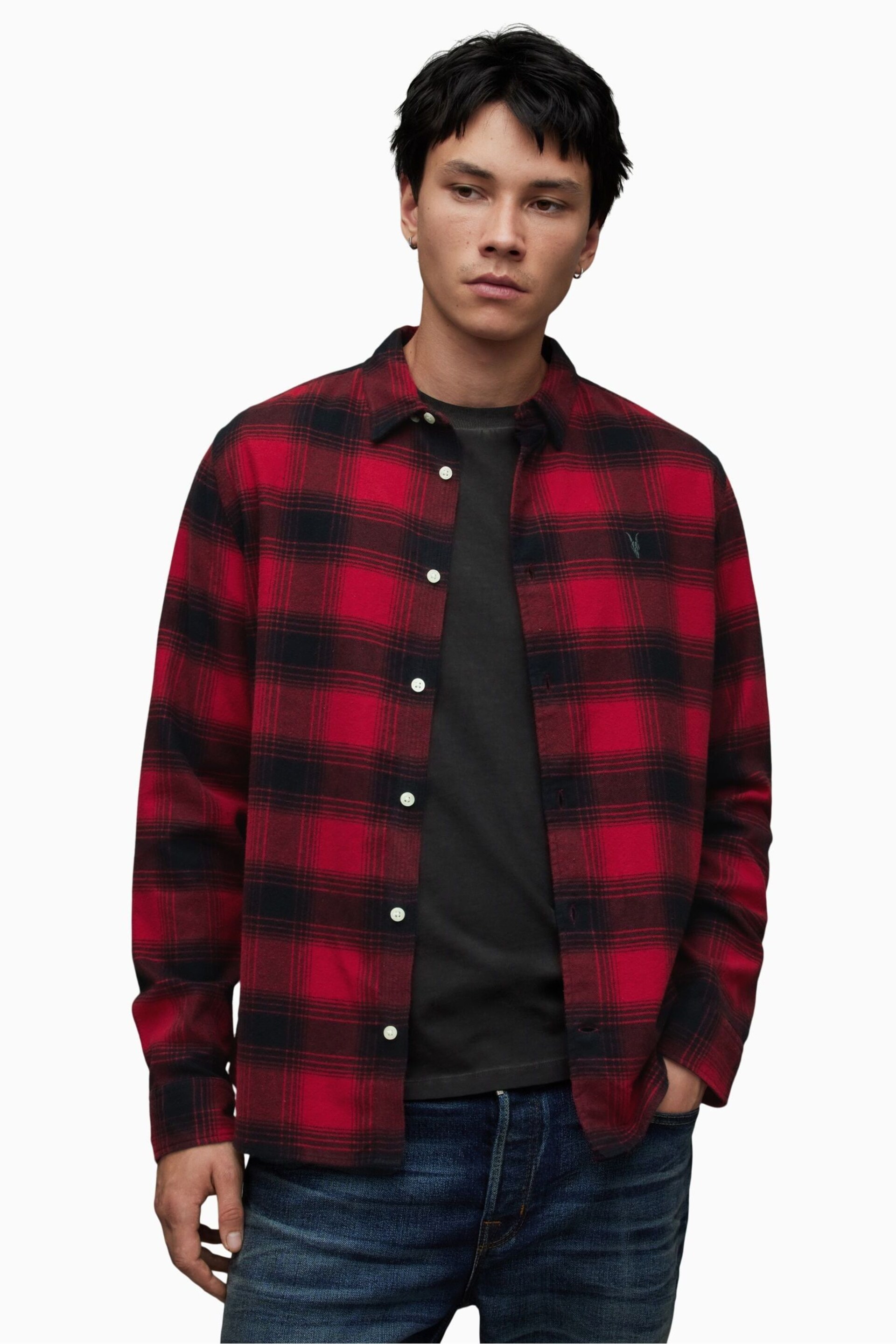 AllSaints Red Ursa Shirt - Image 1 of 6