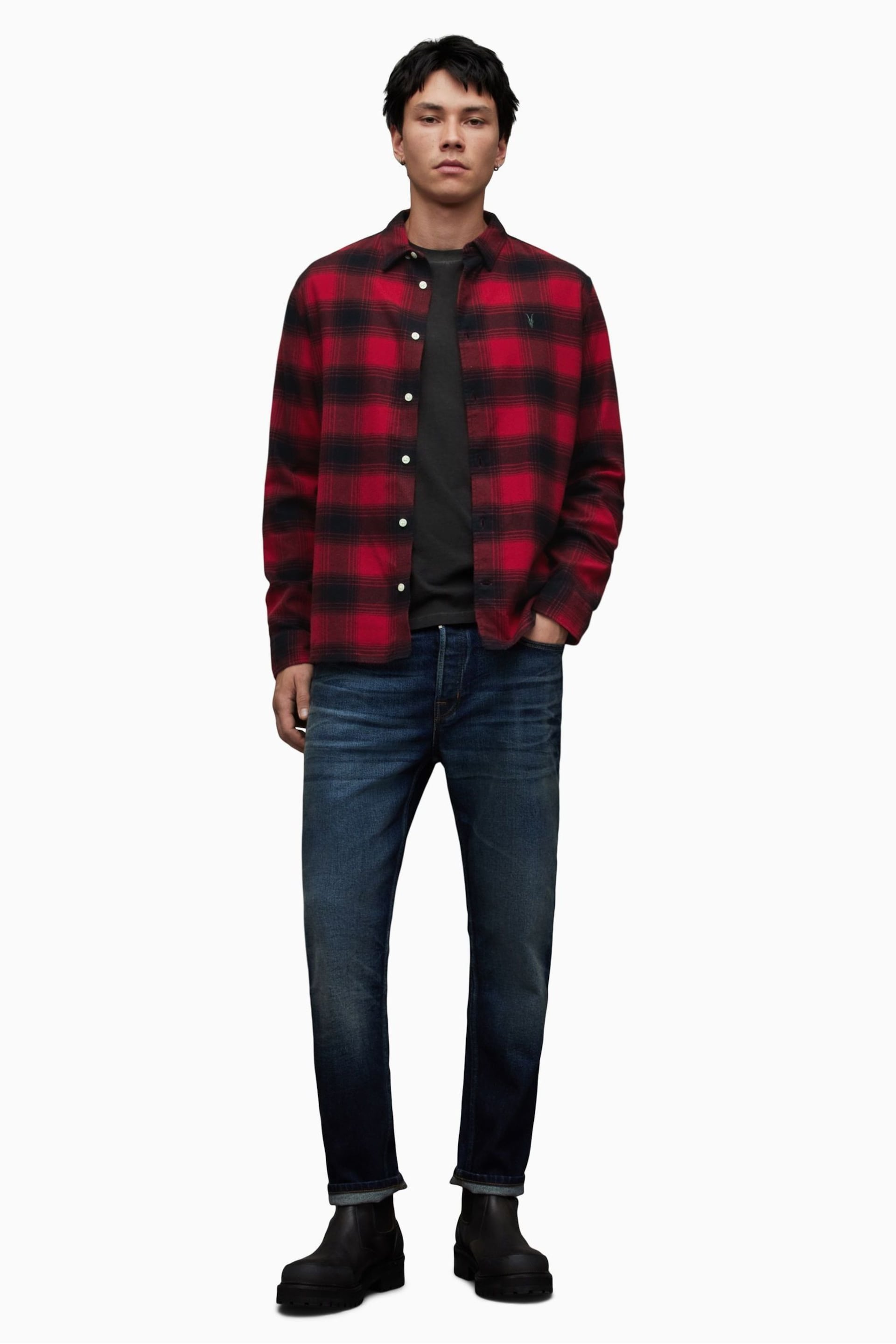 AllSaints Red Ursa Shirt - Image 4 of 6