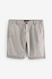 Light Grey Slim Fit Premium Laundered Stretch Chino Shorts - Image 6 of 9