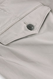 Light Grey Slim Fit Premium Laundered Stretch Chino Shorts - Image 7 of 9