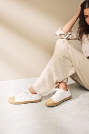 White Forever Comfort® Espadrille Toe Cap Lace-Up Trainers - Image 1 of 7