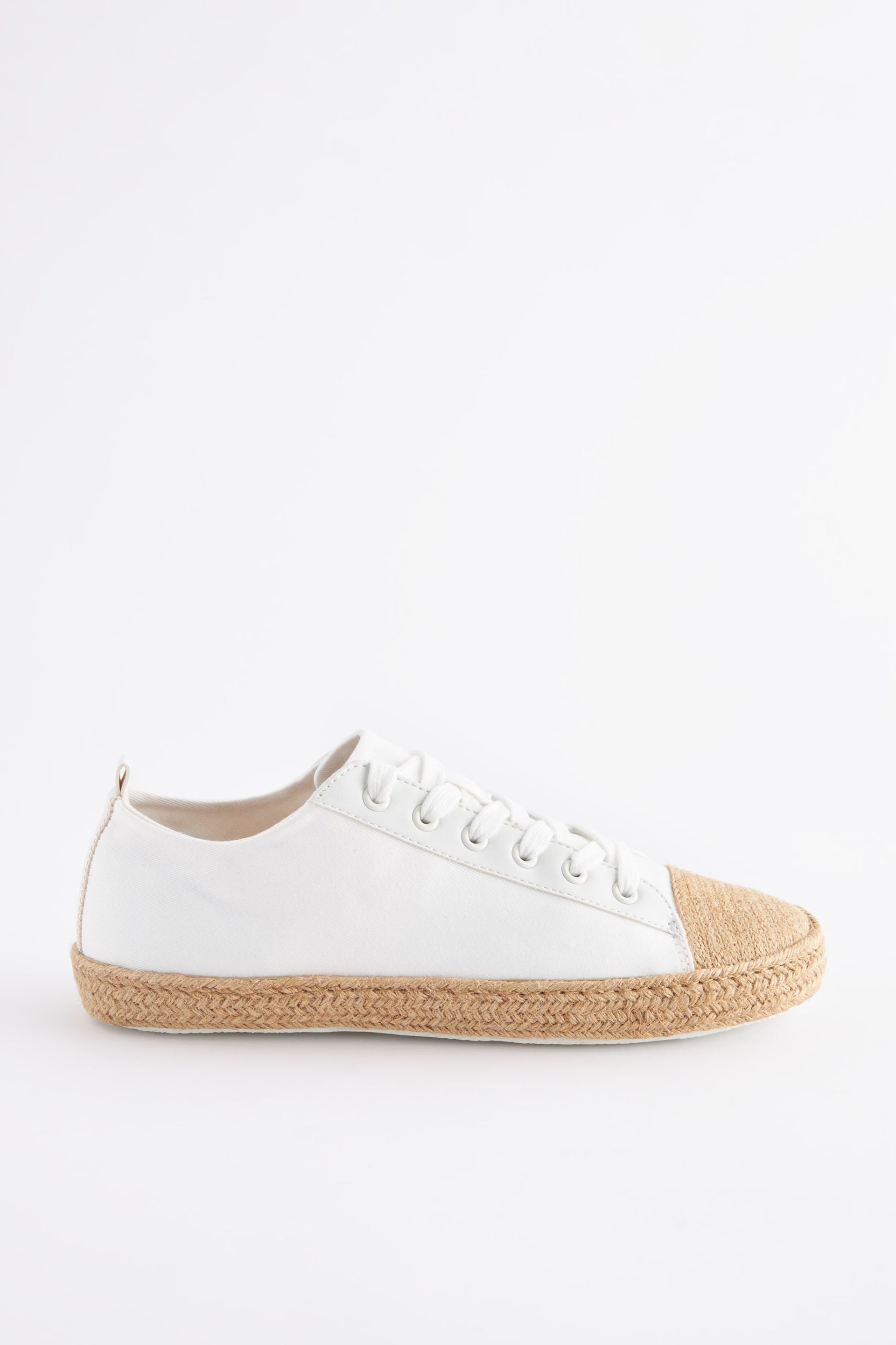 White Forever Comfort® Espadrille Toe Cap Lace-Up Trainers - Image 4 of 7