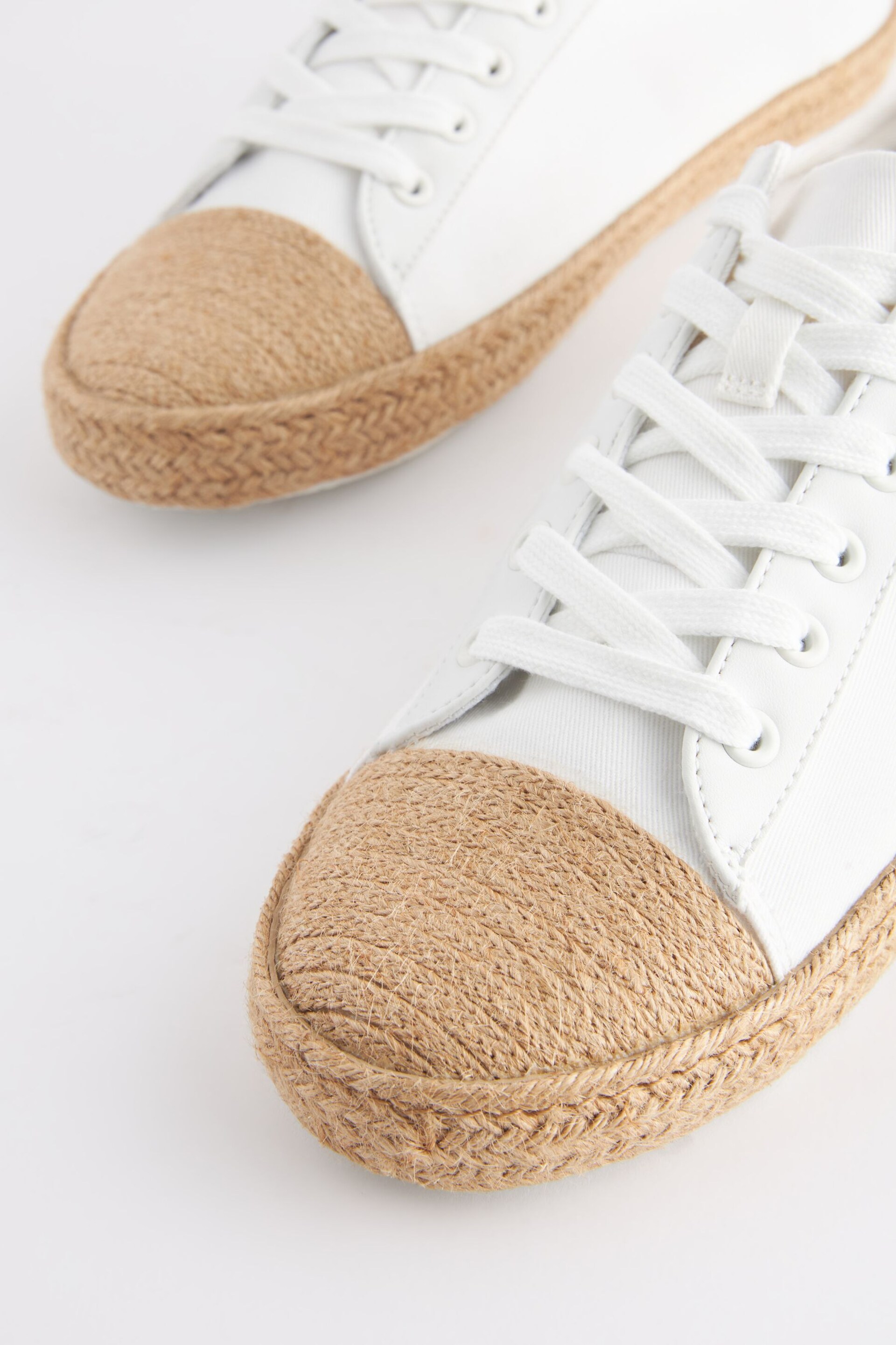 White Forever Comfort® Espadrille Toe Cap Lace-Up Trainers - Image 5 of 7