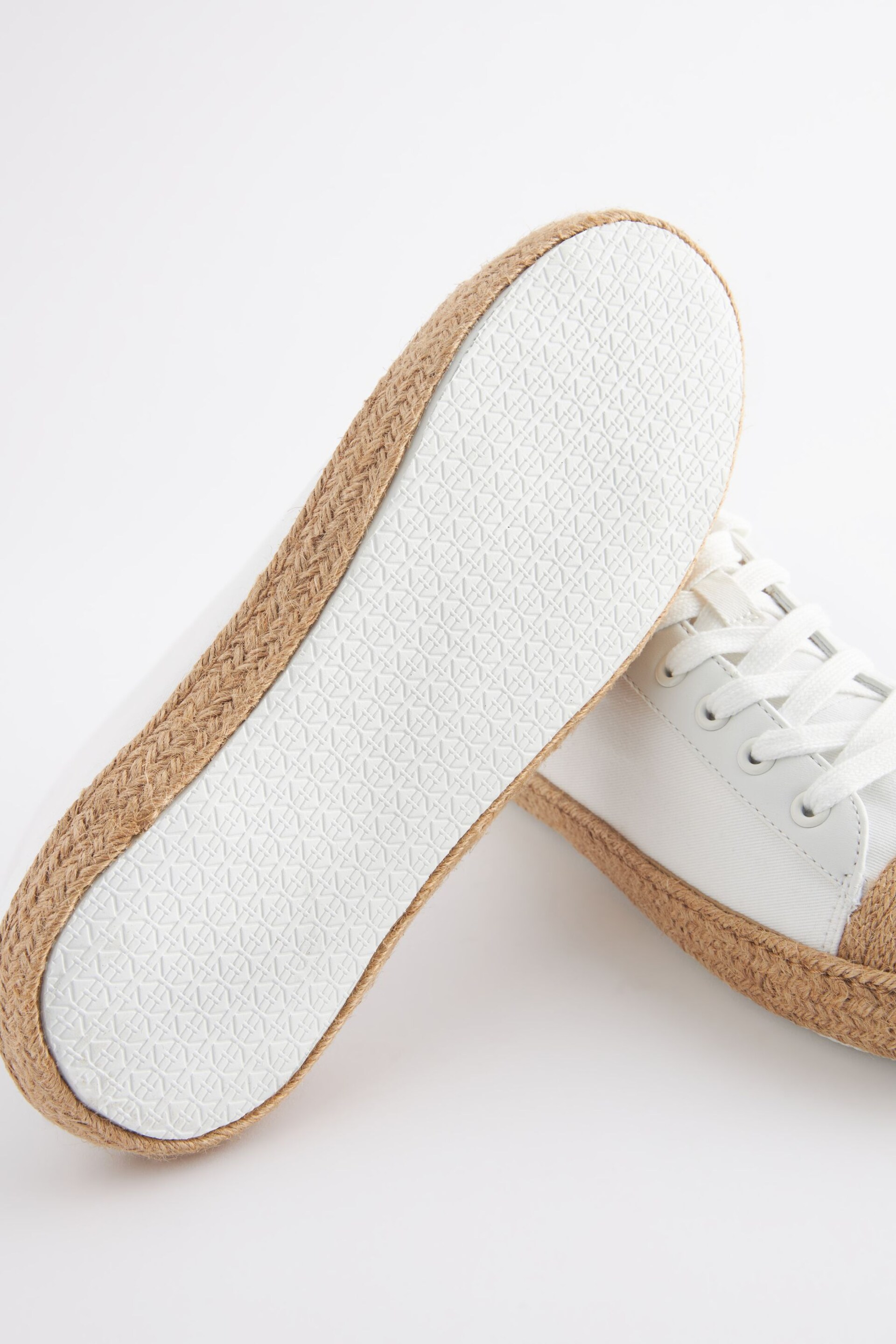 White Forever Comfort® Espadrille Toe Cap Lace-Up Trainers - Image 7 of 7