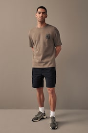 Black Drawstring Waist Cargo Shorts - Image 2 of 11