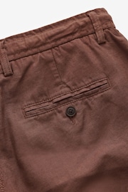 Rust Brown Cotton Linen Cargo Shorts - Image 8 of 10