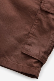 Rust Brown Cotton Linen Cargo Shorts - Image 9 of 10