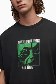 AllSaints Black Zeta Short Sleeve Crew T-Shirt - Image 4 of 5