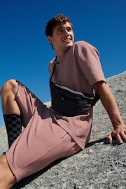 Pink Textured Zip Pocket Jersey Shorts - Image 2 of 8