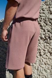 Pink Textured Zip Pocket Jersey Shorts - Image 3 of 8