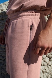 Pink Textured Zip Pocket Jersey Shorts - Image 4 of 8