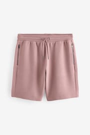 Pink Textured Zip Pocket Jersey Shorts - Image 5 of 8