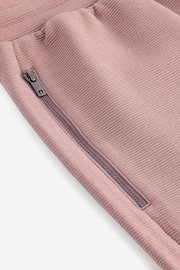 Pink Textured Zip Pocket Jersey Shorts - Image 6 of 8