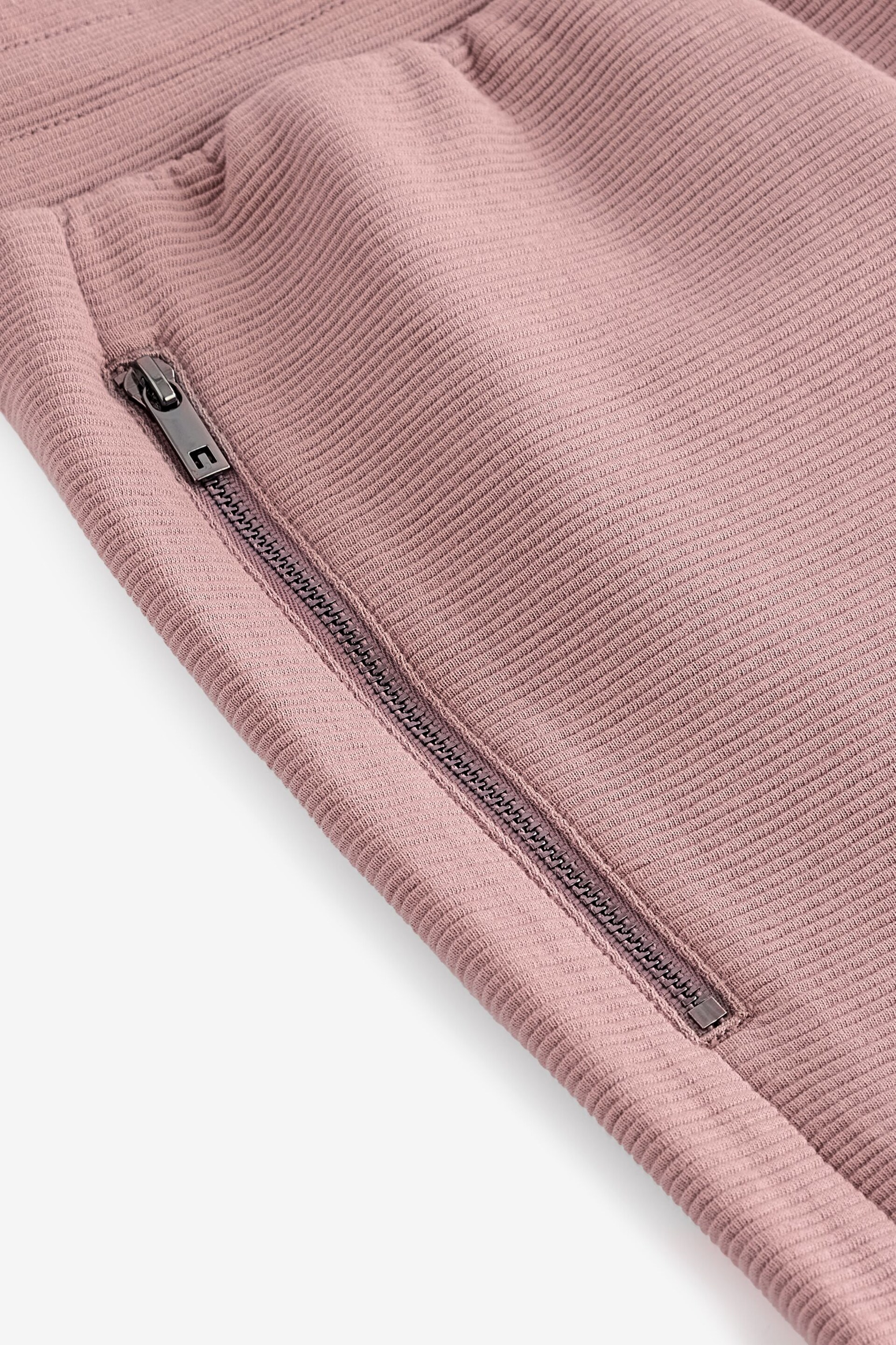 Pink Textured Zip Pocket Jersey Shorts - Image 6 of 8