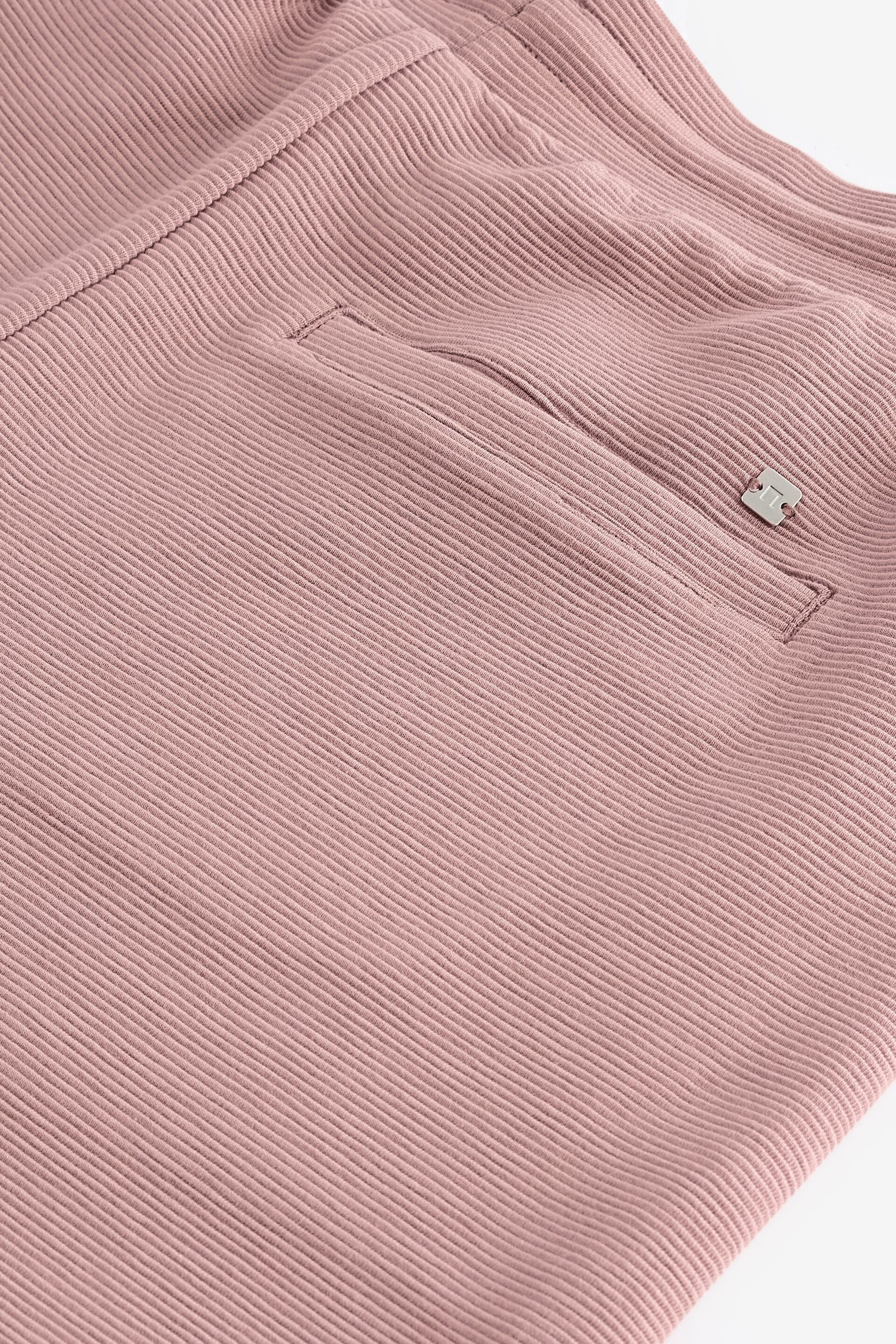 Pink Textured Zip Pocket Jersey Shorts - Image 7 of 8