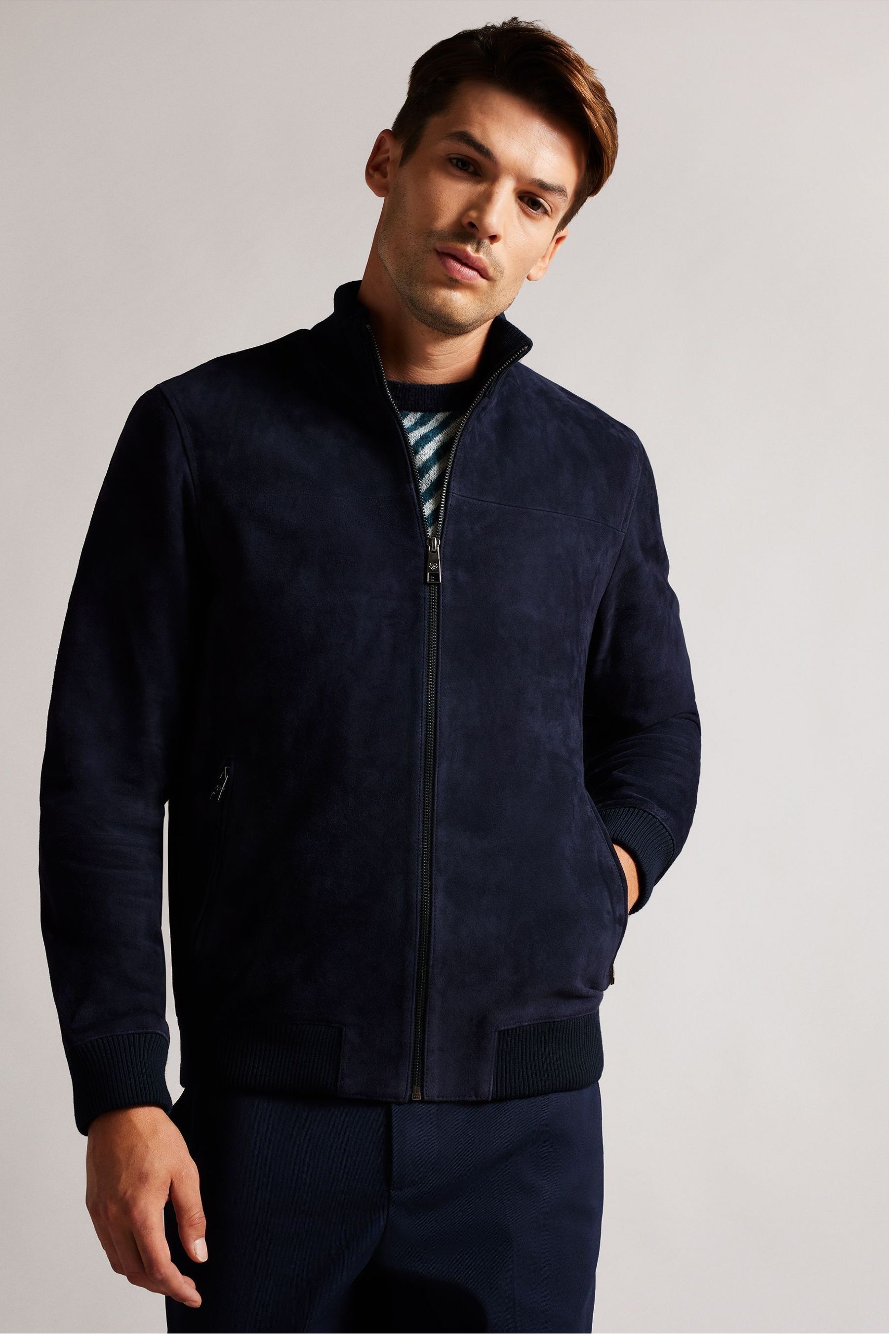 Ted baker blue bomber jacket discount