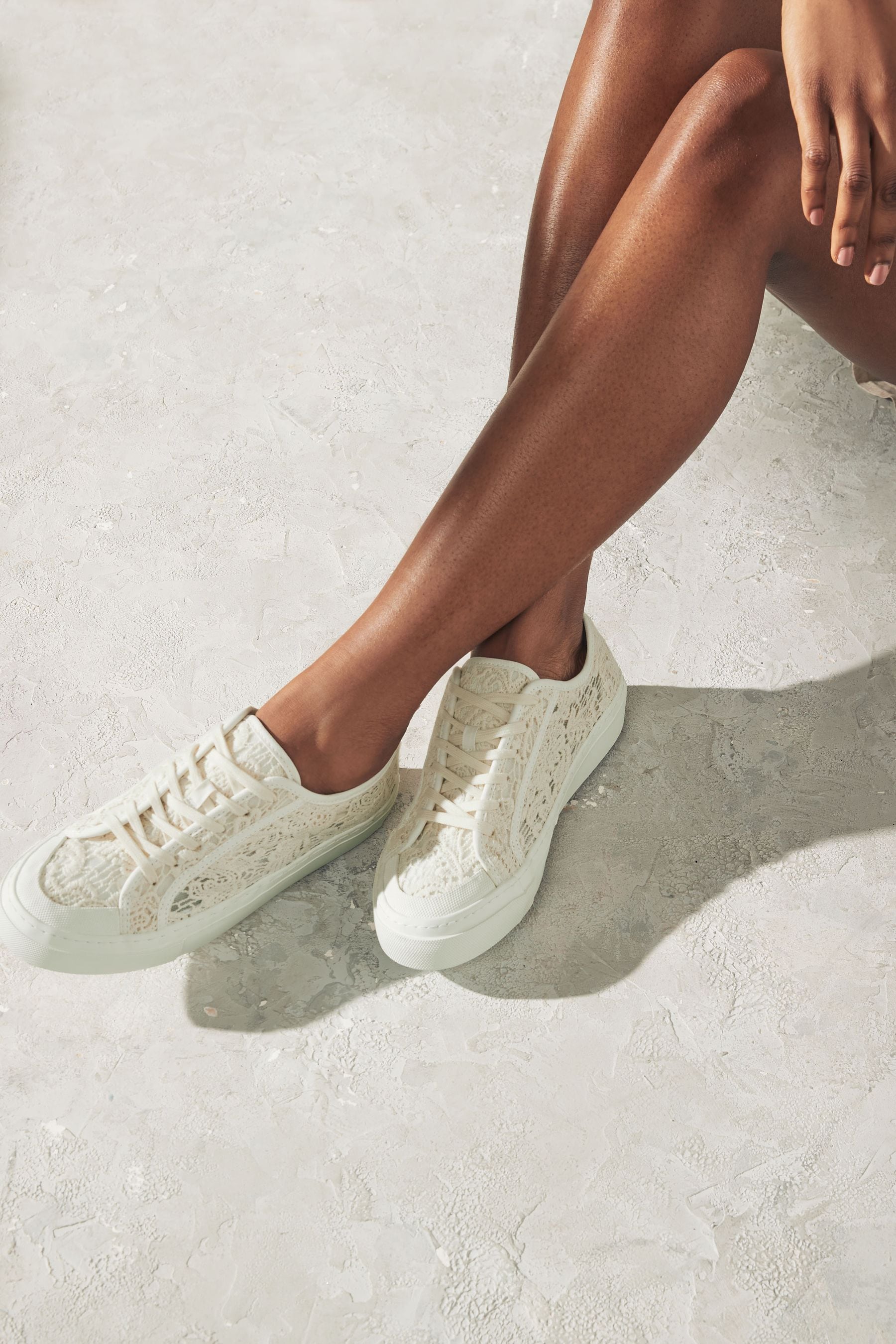 Buy White Lace Forever Comfort Chunky Lace Up Trainers from Next Canada