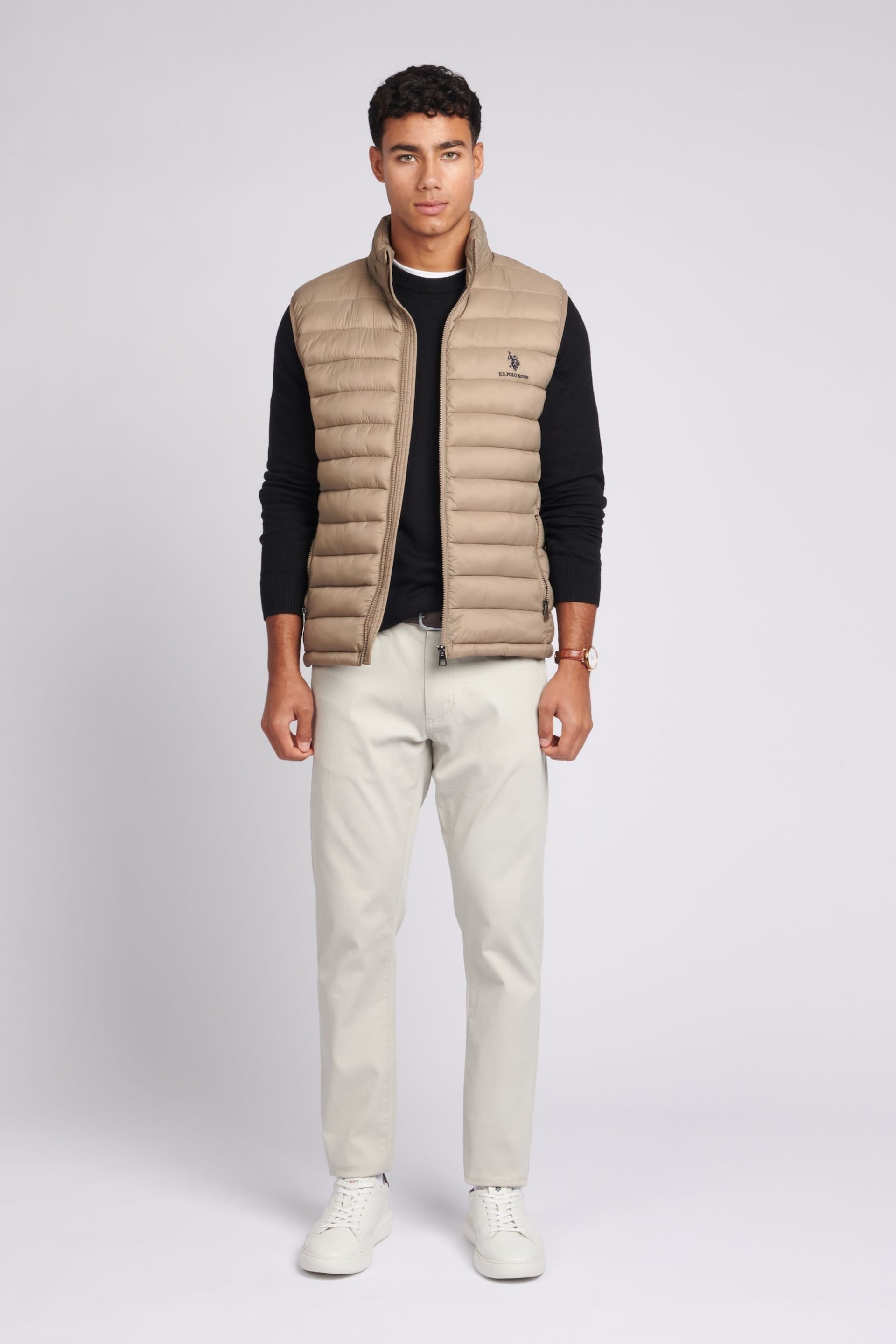U.S. Polo Assn. Mens Grey Lightweight Quilted Gilet - Image 3 of 7