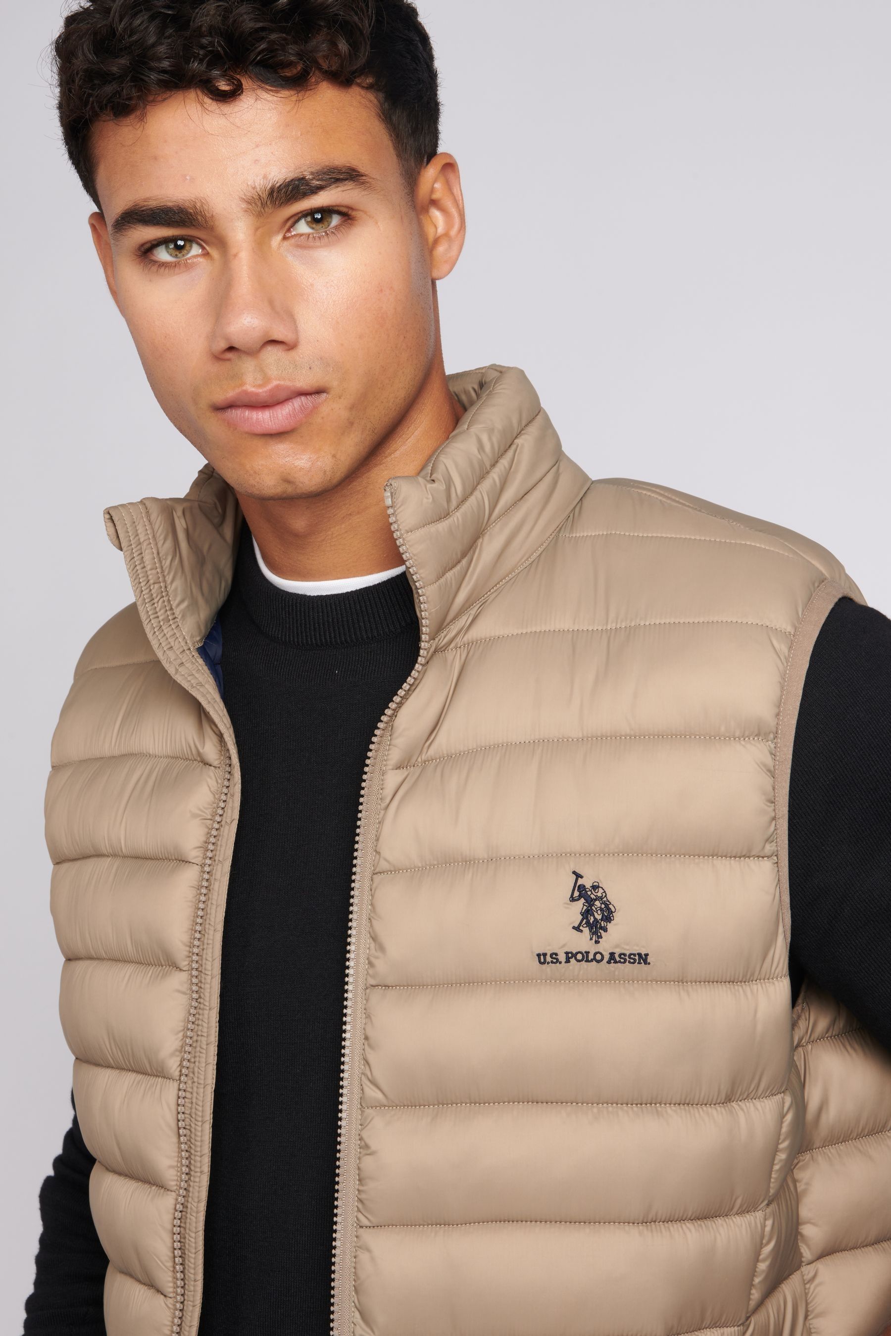 Buy U.S. Polo Assn. Mens Grey Lightweight Quilted Gilet from Next Germany