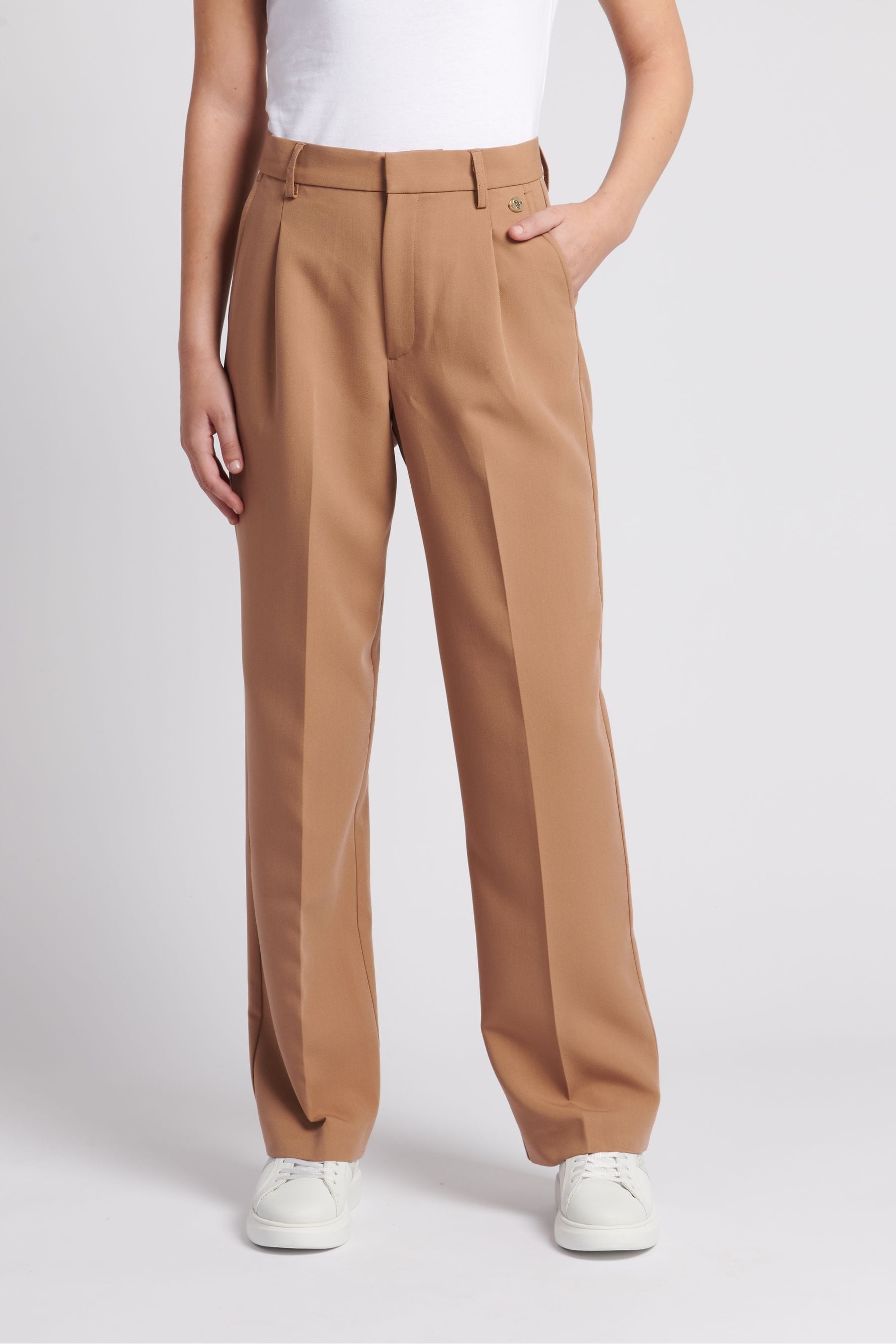 Buy U.S. Polo Assn. Womens Brown Smart Straight Leg Trousers from Next Luxembourg