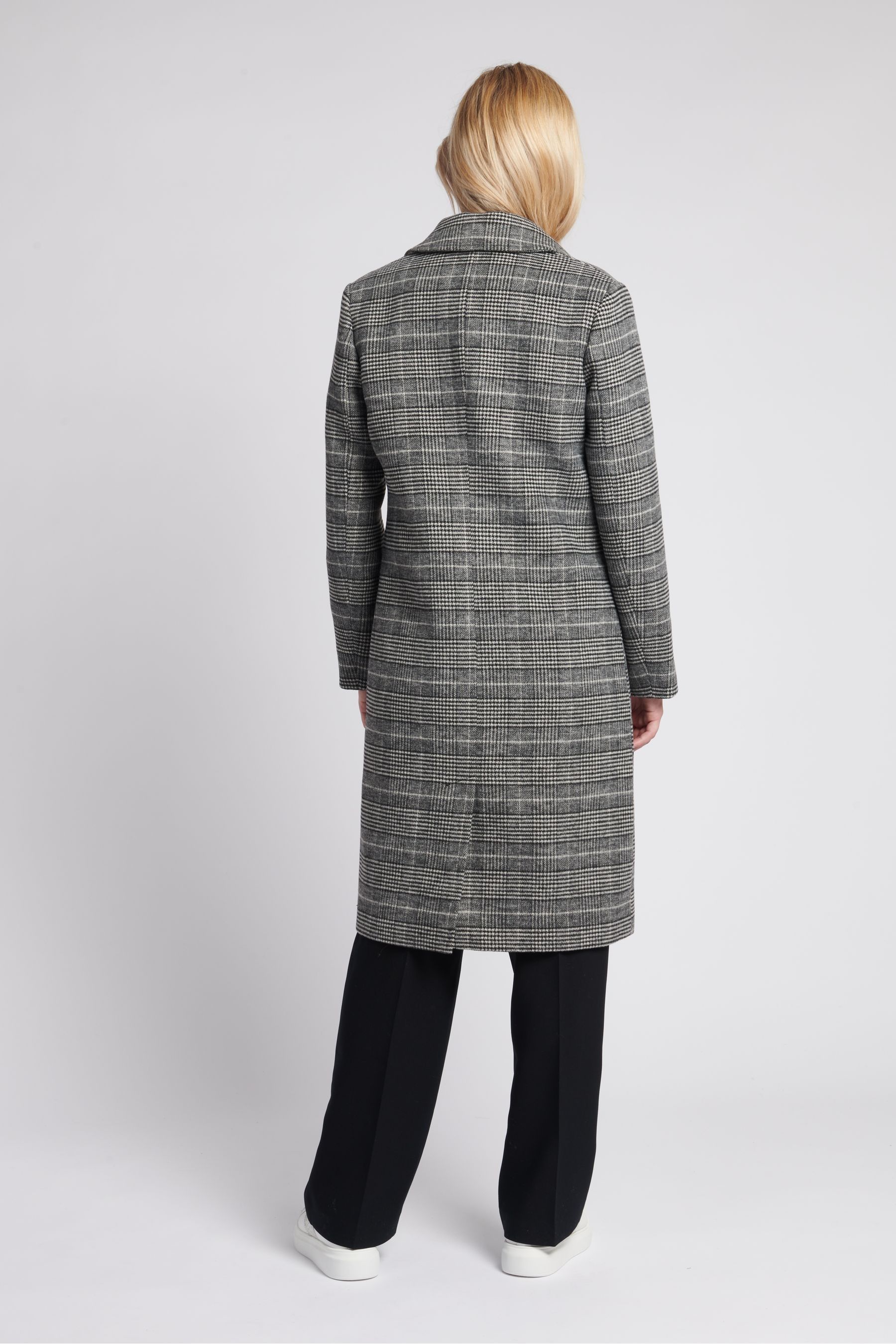 Buy U.S. Polo Assn. Womens Check Double Breasted Crombie Grey Coat from Next Luxembourg