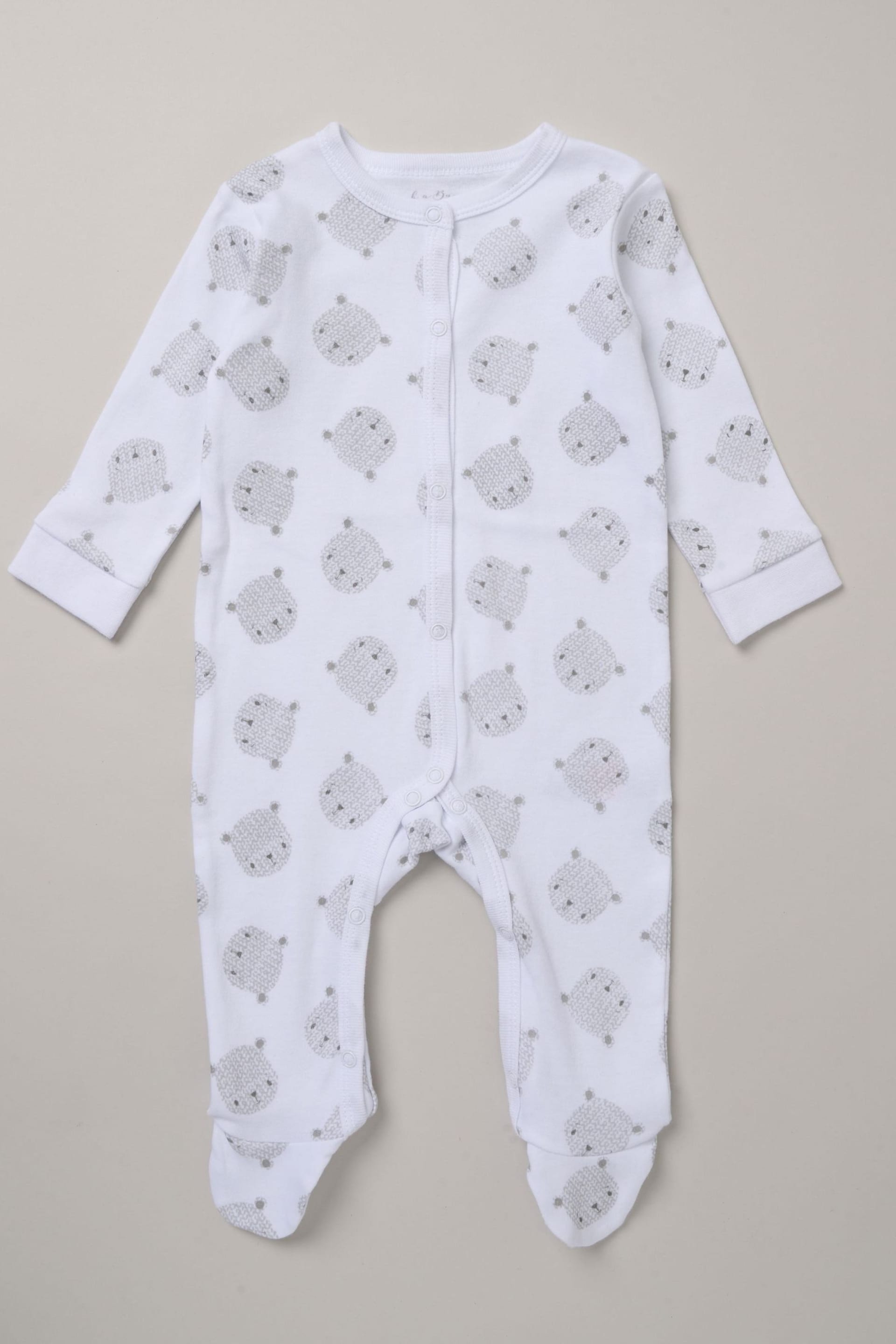 Rock-A-Bye Baby Boutique Bear Print Cotton 5-Piece Baby White Gift Set - Image 4 of 6
